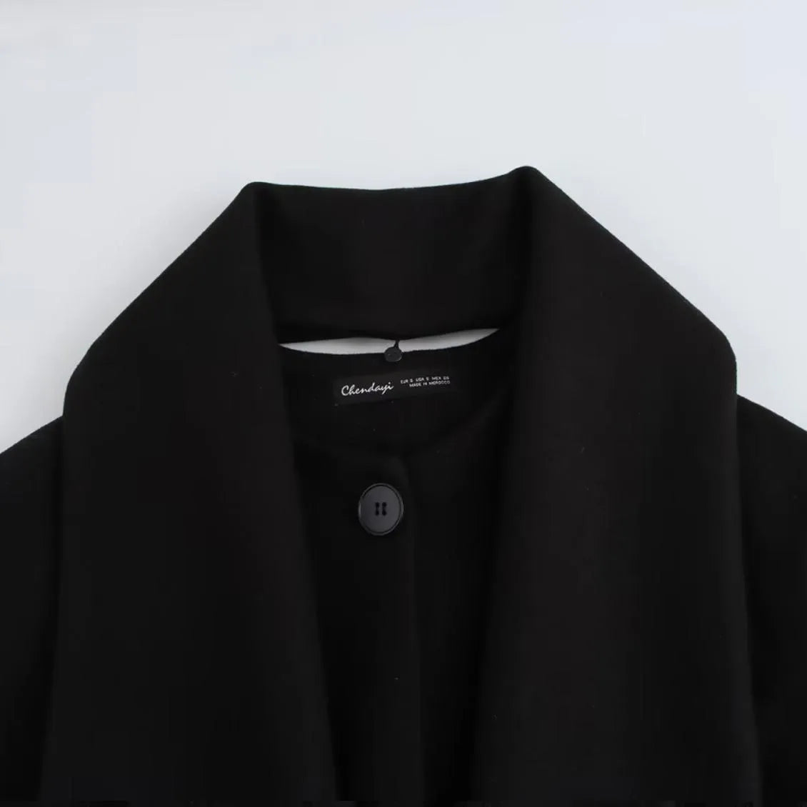 Women's lengthened 100cm polyester scarf overcoat with artificial fur collar in street fashion style