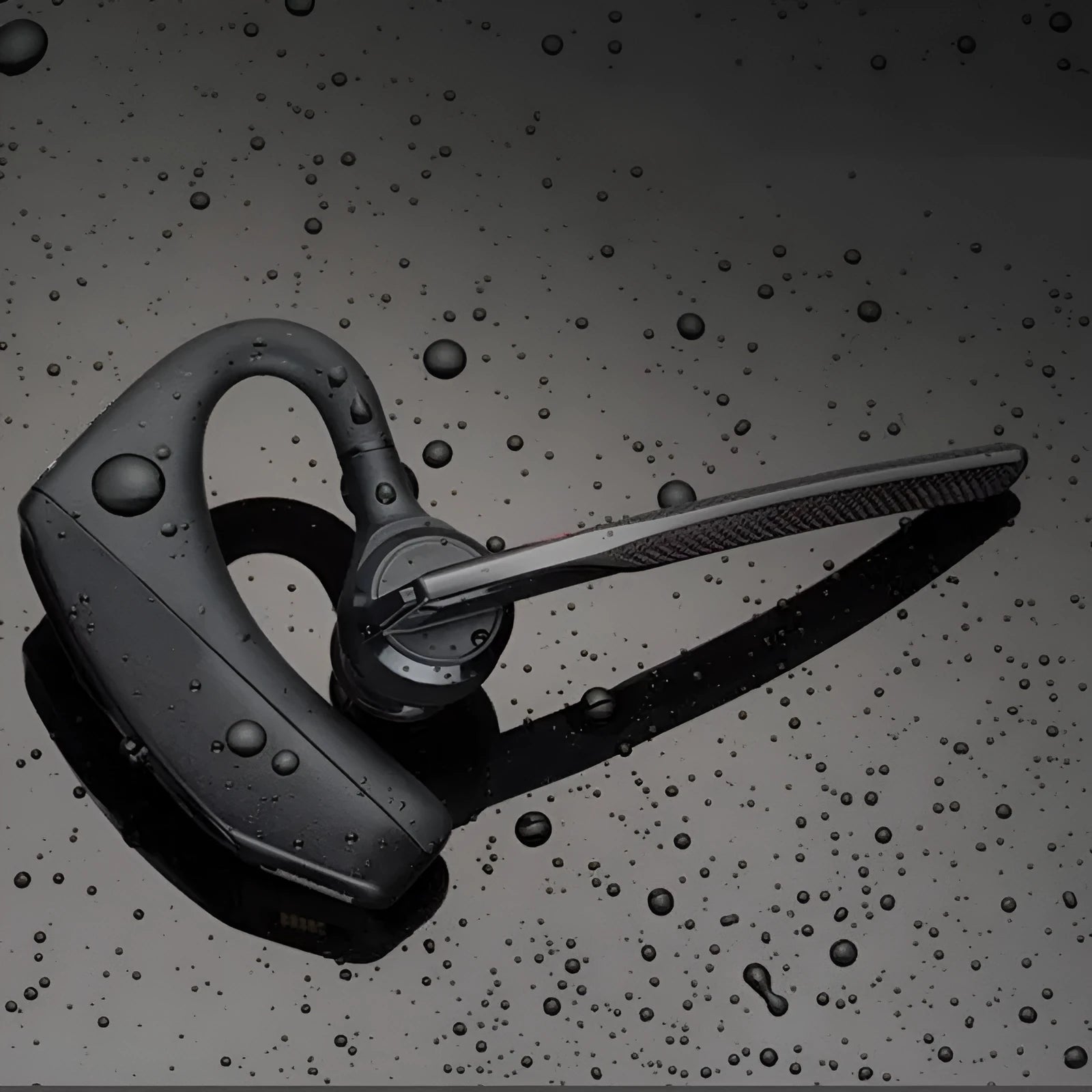 Black stereo Bluetooth sports headphones with a large battery and USB charging port.