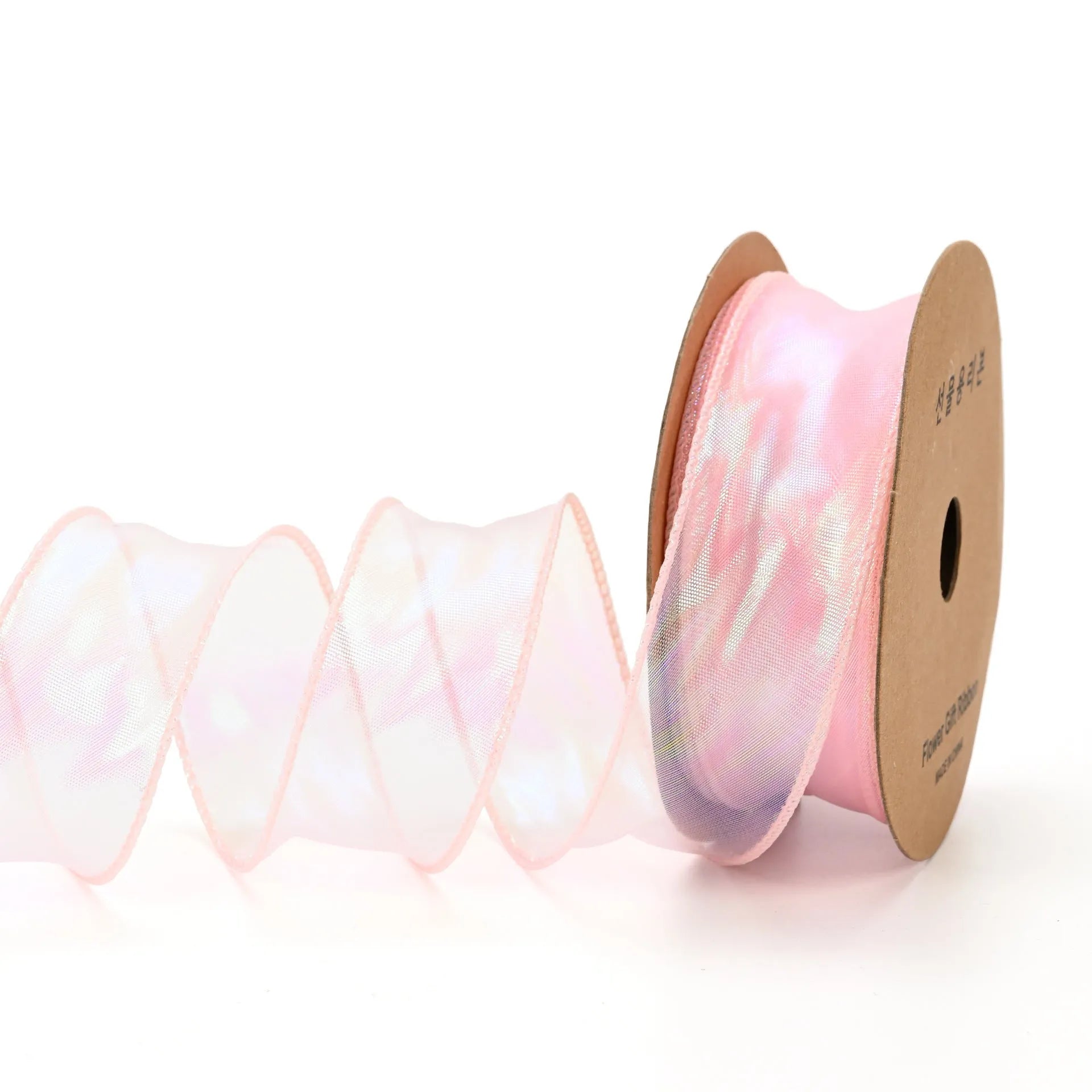 Fishtail yarn ribbon with colourful wave pattern in 4cm width for floral arrangements