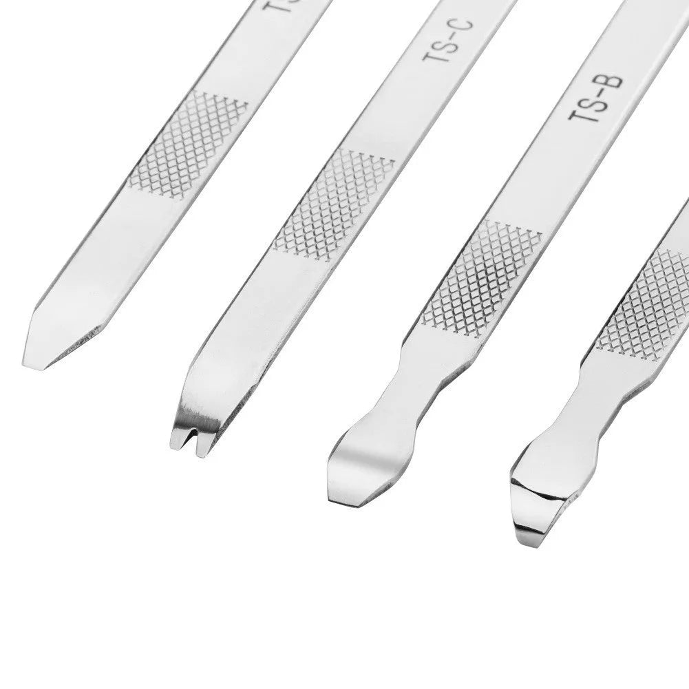 Mobile phone rear cover glass fixing fixture with adjustable clamp and demolition crowbar tool