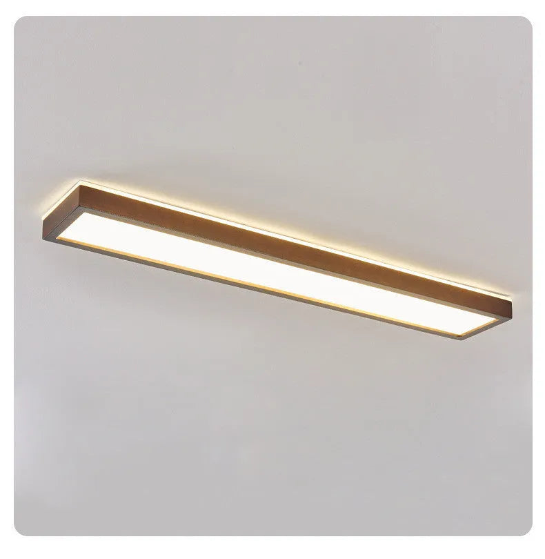 Solid wood long ceiling lamp in new Chinese style for balcony lighting with multiple length options