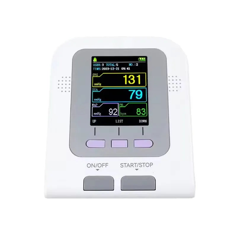 CONTEC08A veterinary digital blood pressure monitor with colour display and cuff for animals.
