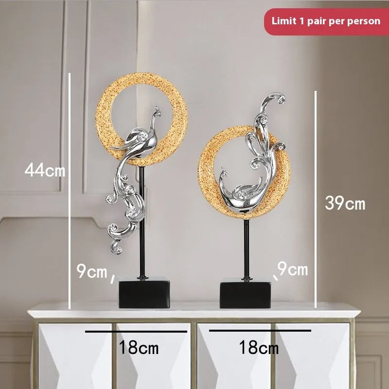 Synthetic resin Phoenix ornament in European style decorative design