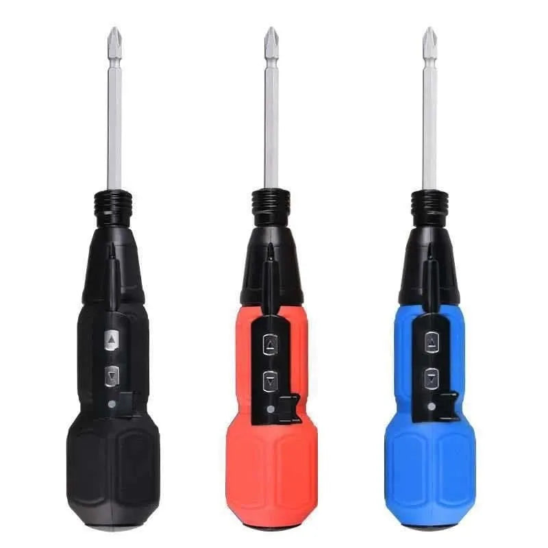 Alloy steel straight handle electric screwdriver with 36V lithium battery in black or blue colour.