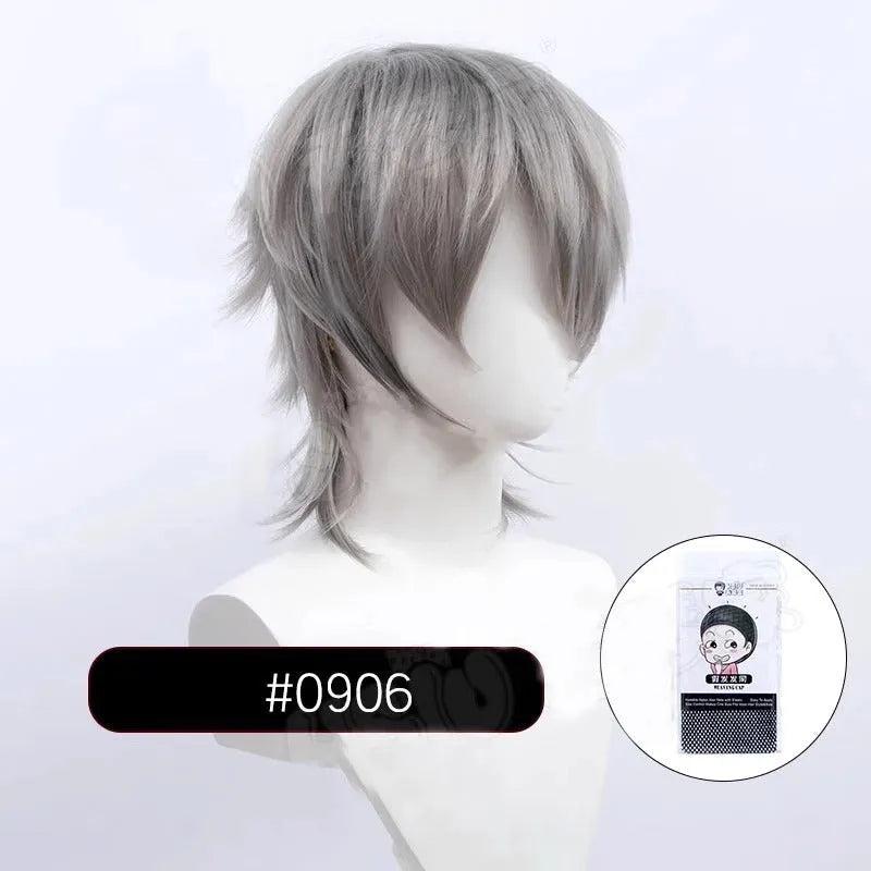 Short hair cosplay wig for men with anti-curling construction in various colour options