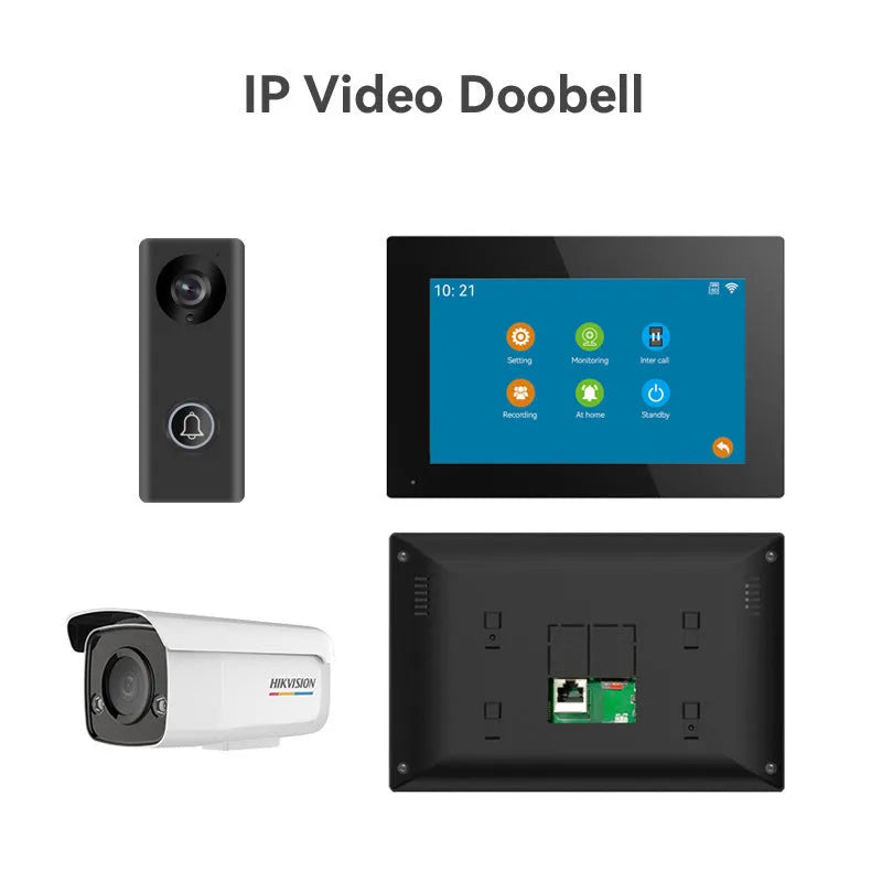 10-inch wireless video intercom doorbell system with colour HD camera and remote unlocking capability