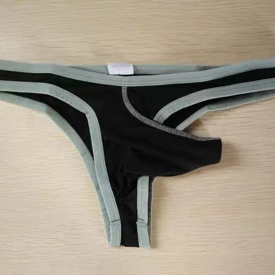 Men's ice silk elephant nose design briefs in multiple colours on a white background.