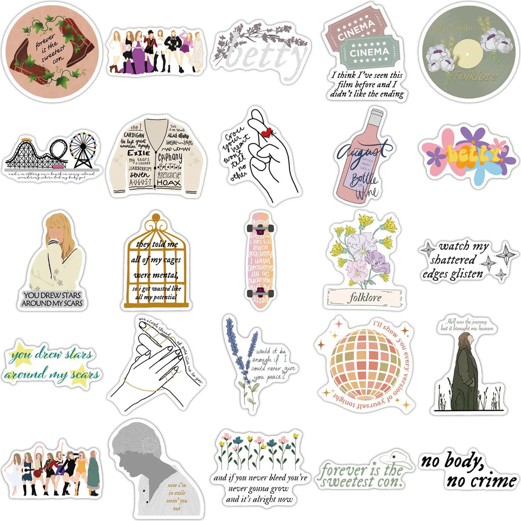 Waterproof adhesive stickers with graffiti cartoon designs for luggage labelling