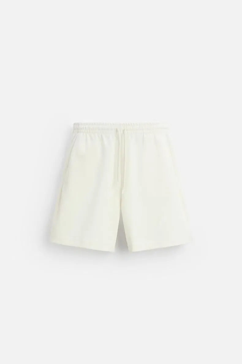 Men's double-sided texture short sleeve and shorts set in polyester fabric with loose fit