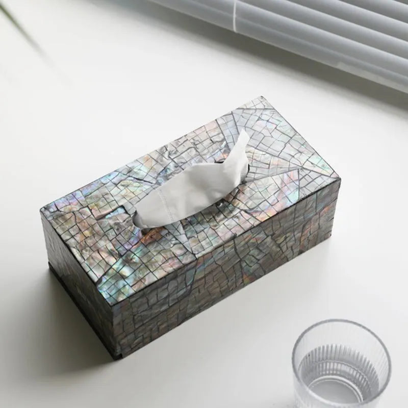 Black natural shell storage box with removable organisation compartments, rectangular and square options