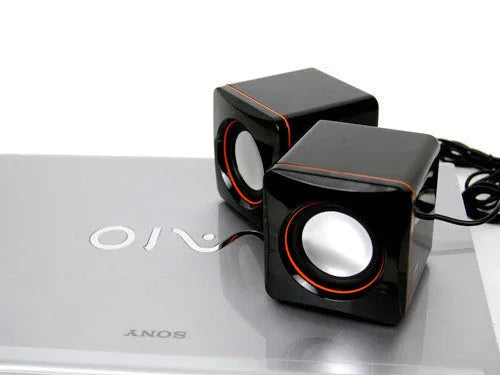 Small black square USB-powered 2.0 desktop computer speaker for 700B models