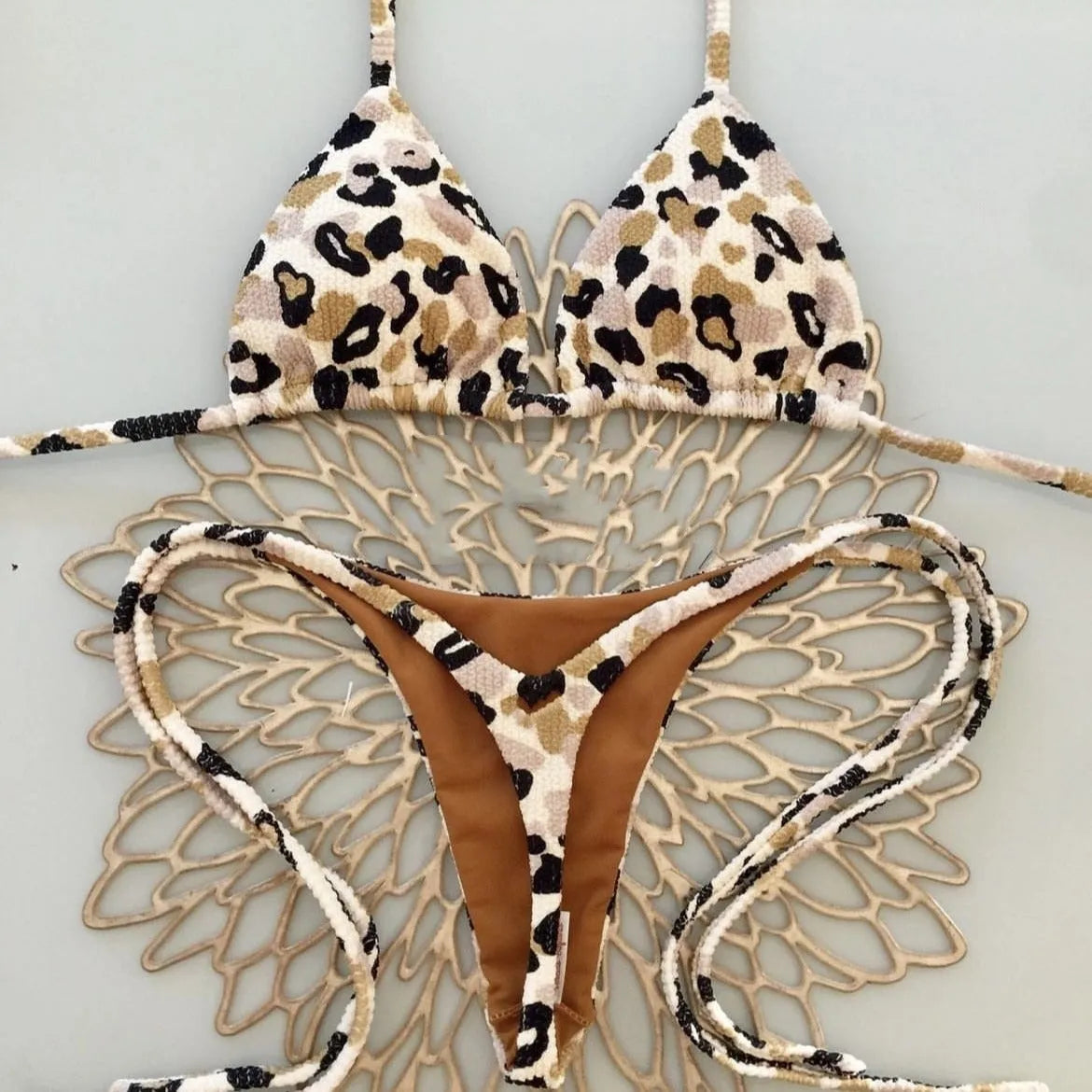 Women's printed bikini swimsuit in quick-dry nylon with cotton lining, shown in colour RT2110.