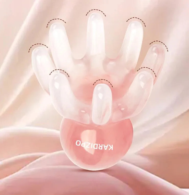 Pink octopus-shaped natural resin massage comb for facial periocular meridian acupressure