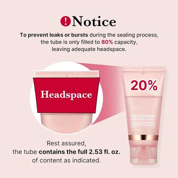 75ml collagen night mask bottle with application brush for overnight facial treatment