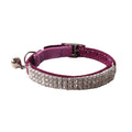 Flocking elastic cat collar with gang drill decoration in multiple colour options