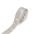 Self-adhesive glass water drill strip in AB colour and white showing electroplated finish