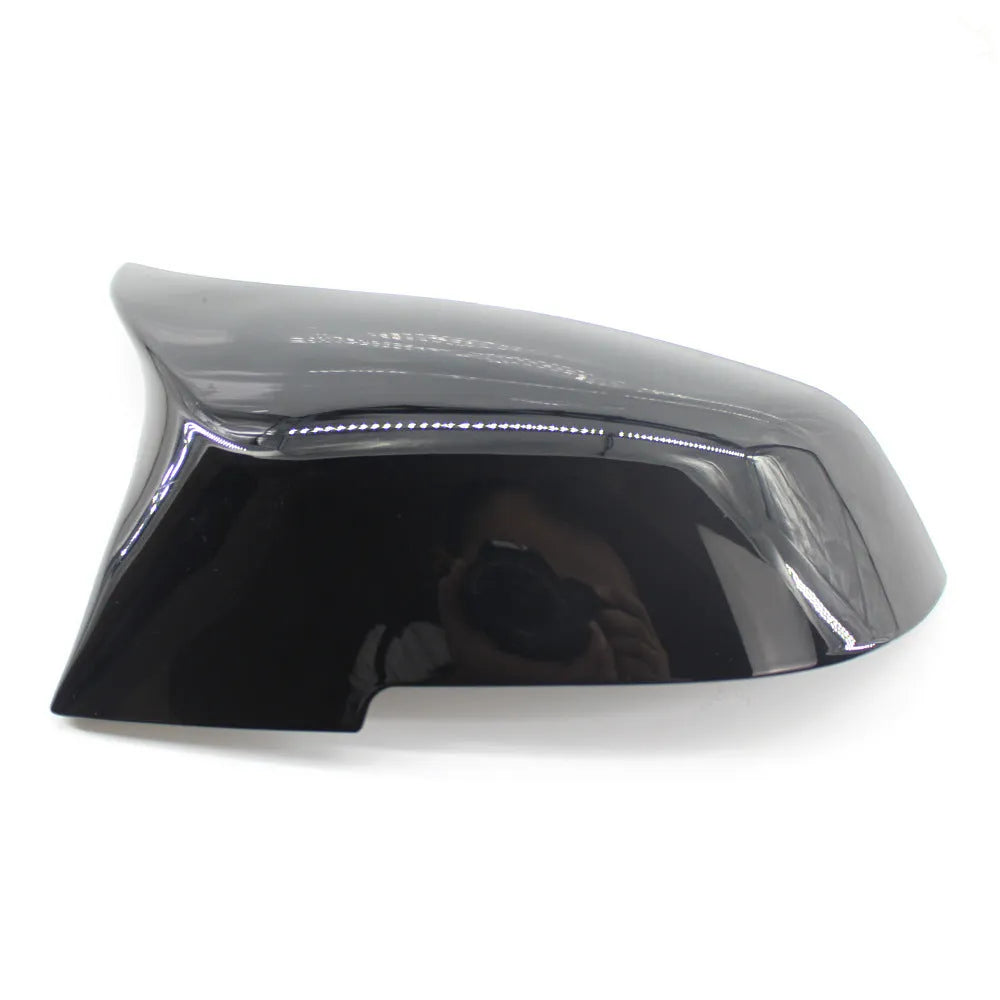 Pair of paint bright black modified horn rearview mirror shells for BMW 3 Series 4 Series F30 F32
