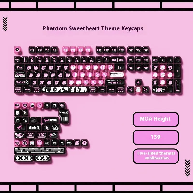 Sublimation printed cartoon theme keycap set for mechanical keyboard with pig party and capybara designs