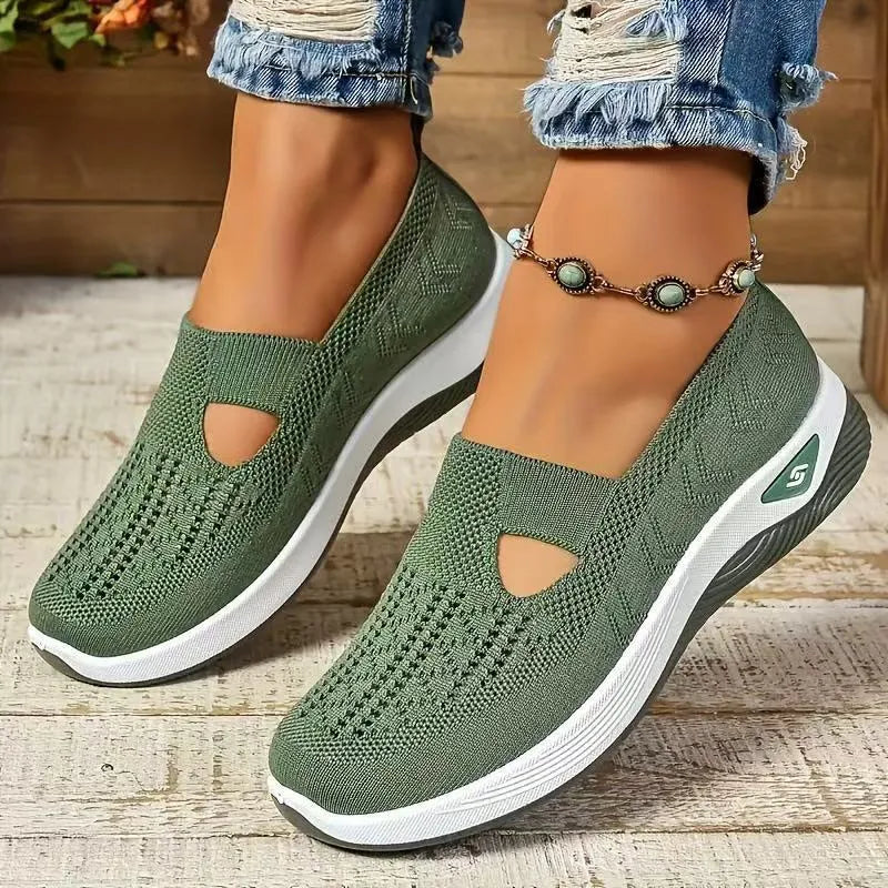 Casual low-top mesh shoes with a soft PVC sole and a T-shaped shoulder strap, shown in various colours.