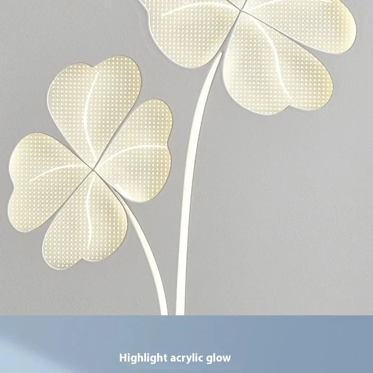 Modern wall lamp with iron base and acrylic shade in pink love heart or white square ginkgo leaf design for bedroom lighting