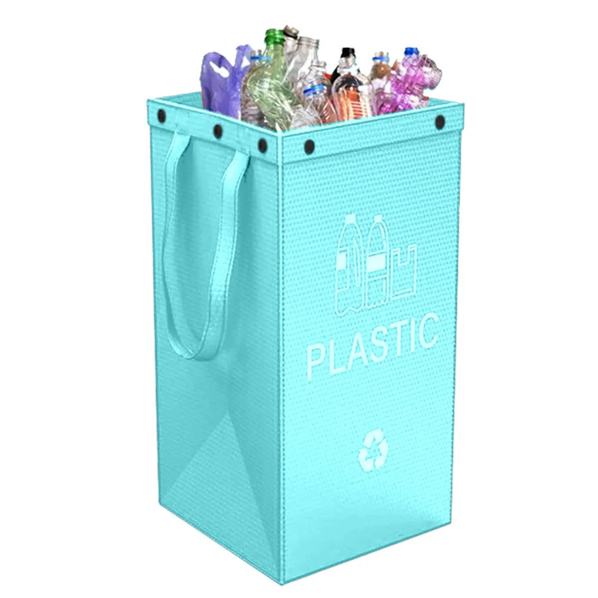 Blue reusable waterproof 40-litre PP plastic storage bag for recycling and waste sorting.