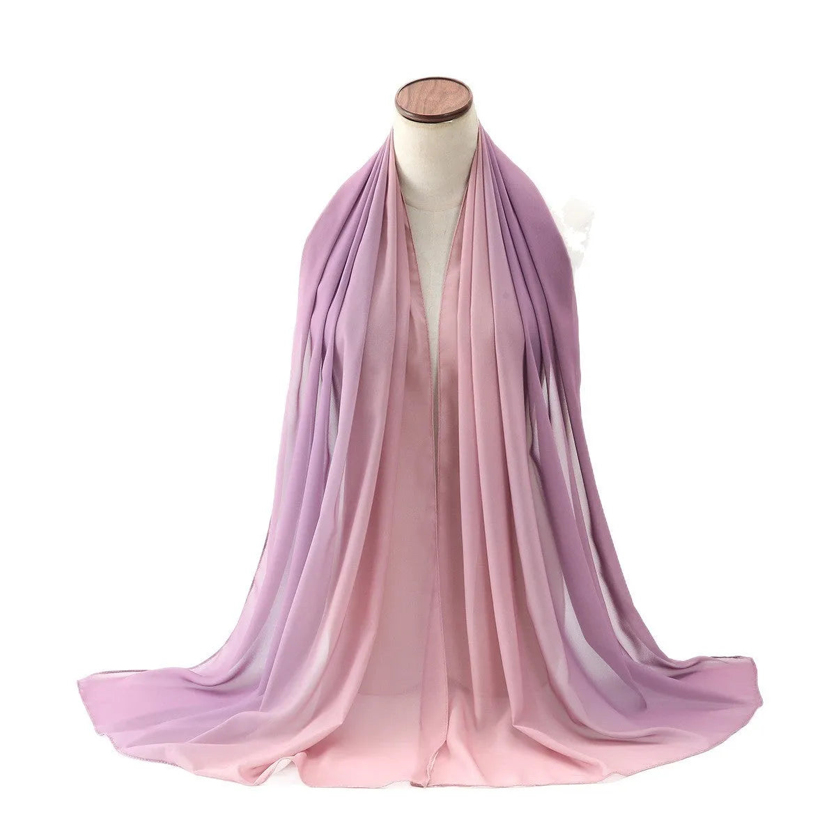 Long polyester chiffon summer scarf for women in an ethnic style, shown in one of twelve available colours.