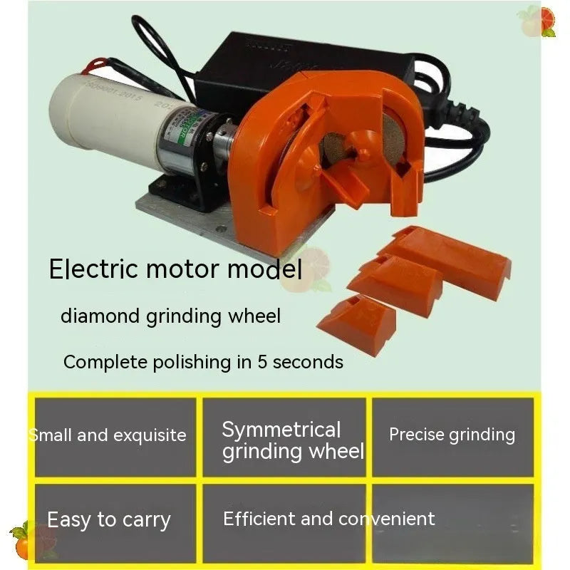 Portable grinding drill tool set with orange and black sanders and replacement grinding wheels