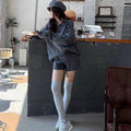 Womens knitted suit set with geometric cable pattern sweater and elastic waist shorts in three colour options