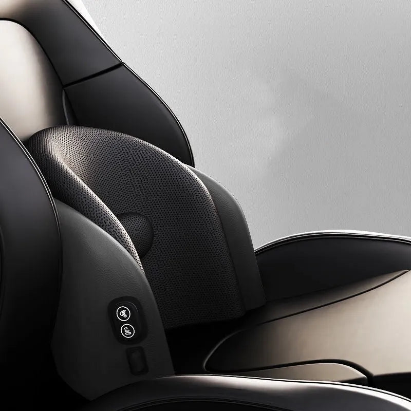 Car seat massage cushion with headrest and lumbar support in memory cotton