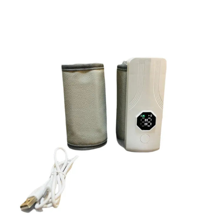 Grey and white car charger electric milk warmer with 12V plug