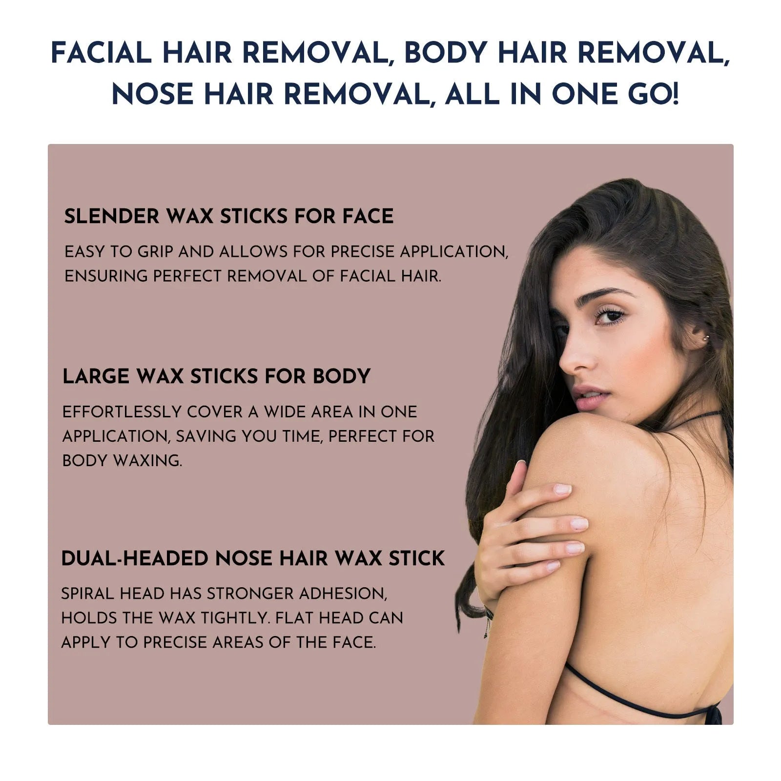Professional waxing kit with hard wax beans, warmer, five wax variants, and application tools for facial and body hair removal