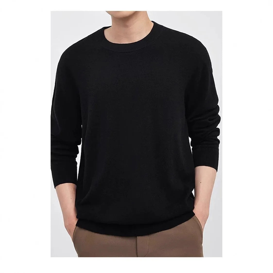 Men's regular fit pullover sweater in standard wool for autumn winter wear