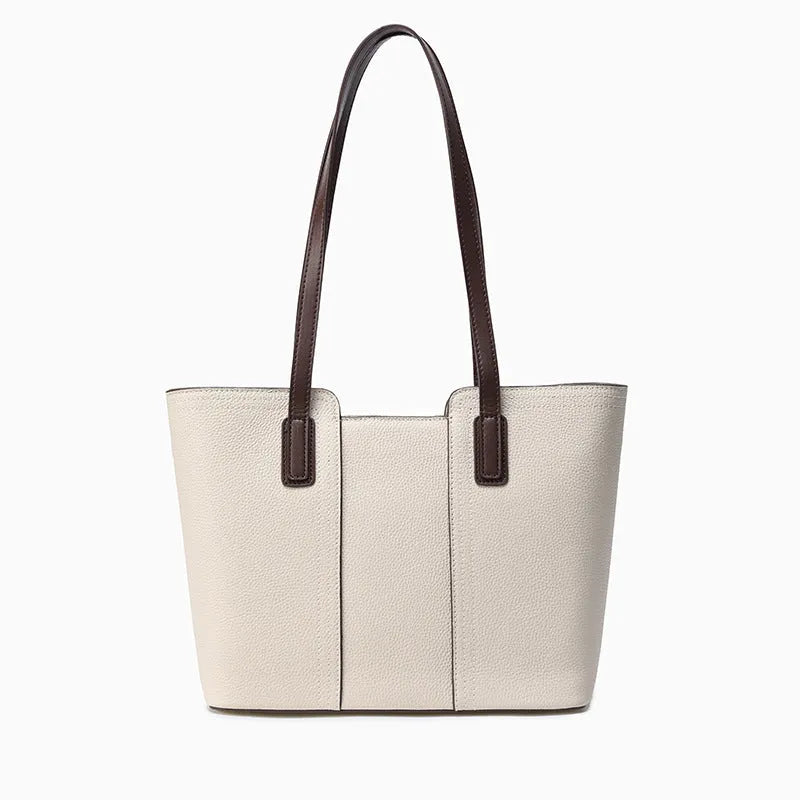 Women's genuine leather shoulder bag in box-type design with mobile phone compartment, shown in multiple colour options
