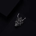 Men's silver vintage necklace with zinc alloy pendant measuring 40mm by 27mm