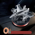 Solar powered rotating fighter jet perfume ornament in aluminium alloy with essential oil bottle
