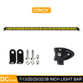 25 inch single row LED light bar for cars with aluminium housing and mounting brackets