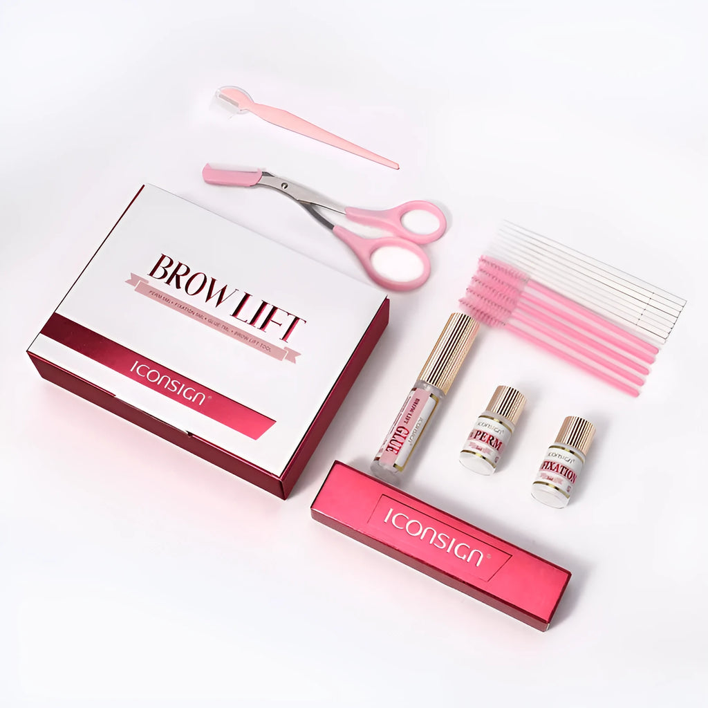 Pink eyebrow perm set with eyebrow scalding and quick ironing tools for keratosis treatments