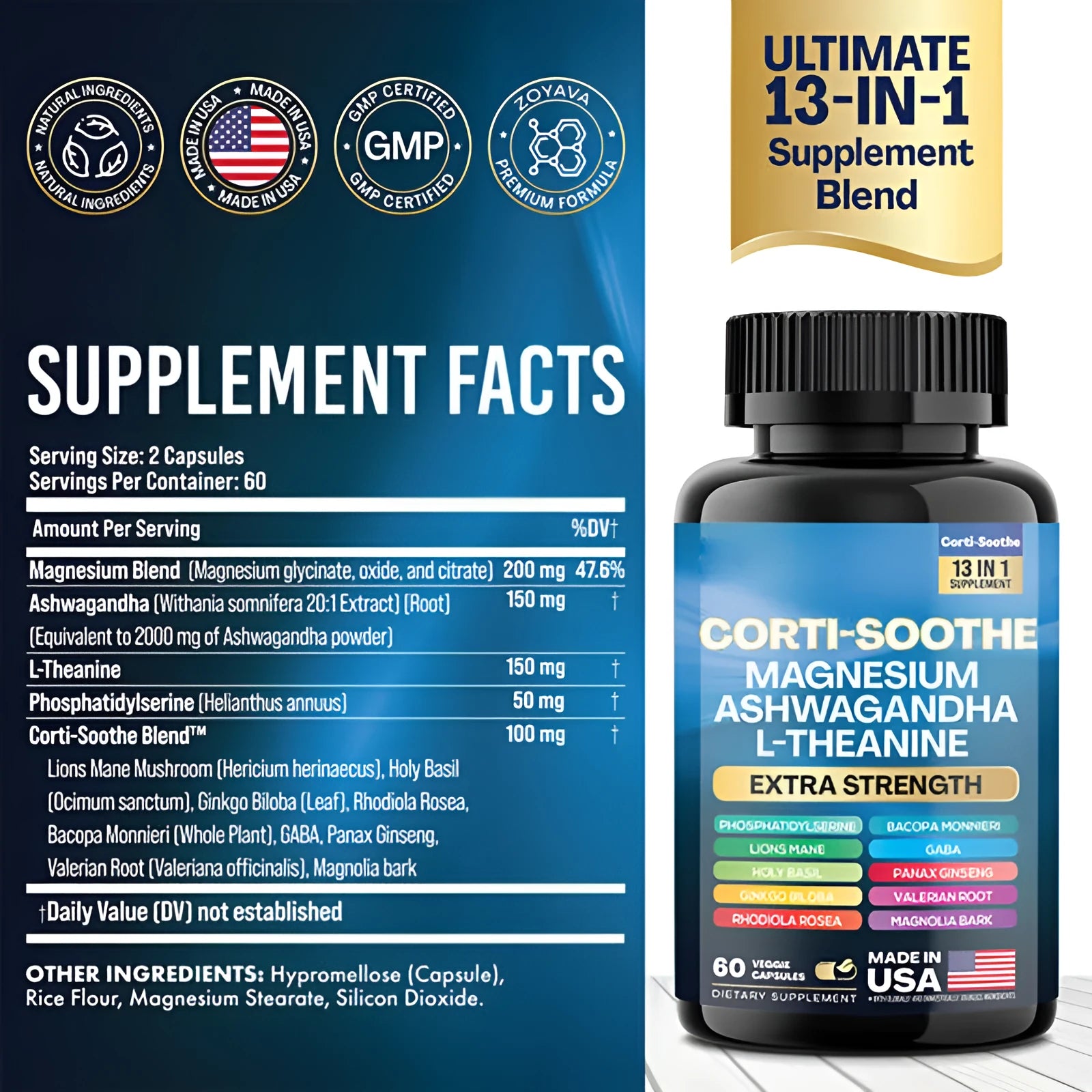 Bottle of South African Drunken Eggplant magnesium capsules showing 60 count