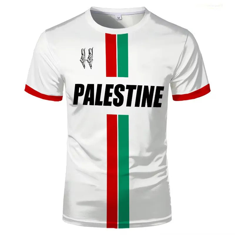 3D printed football pattern T-shirt in black spandex fabric with half sleeve street fashion design