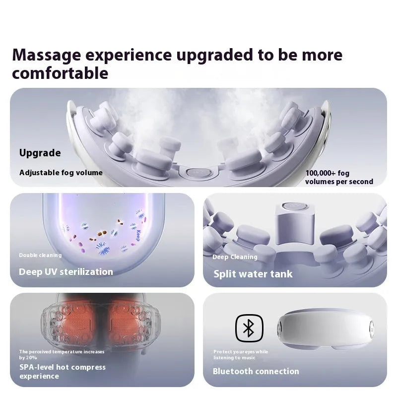 Purplish gray Bluetooth rechargeable steam eye moisturising instrument for hot compress massage.