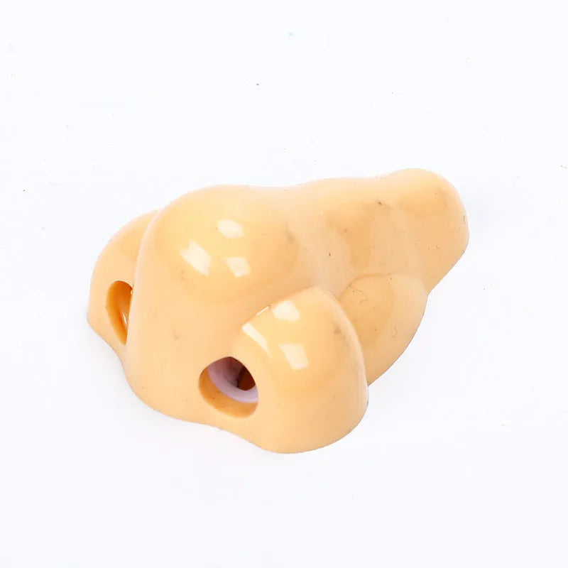 Flesh colour plastic manual pencil sharpener with geometry shape and big nostril hole