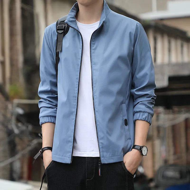 Korean style autumn jacket with loose lapel design in multiple colour options