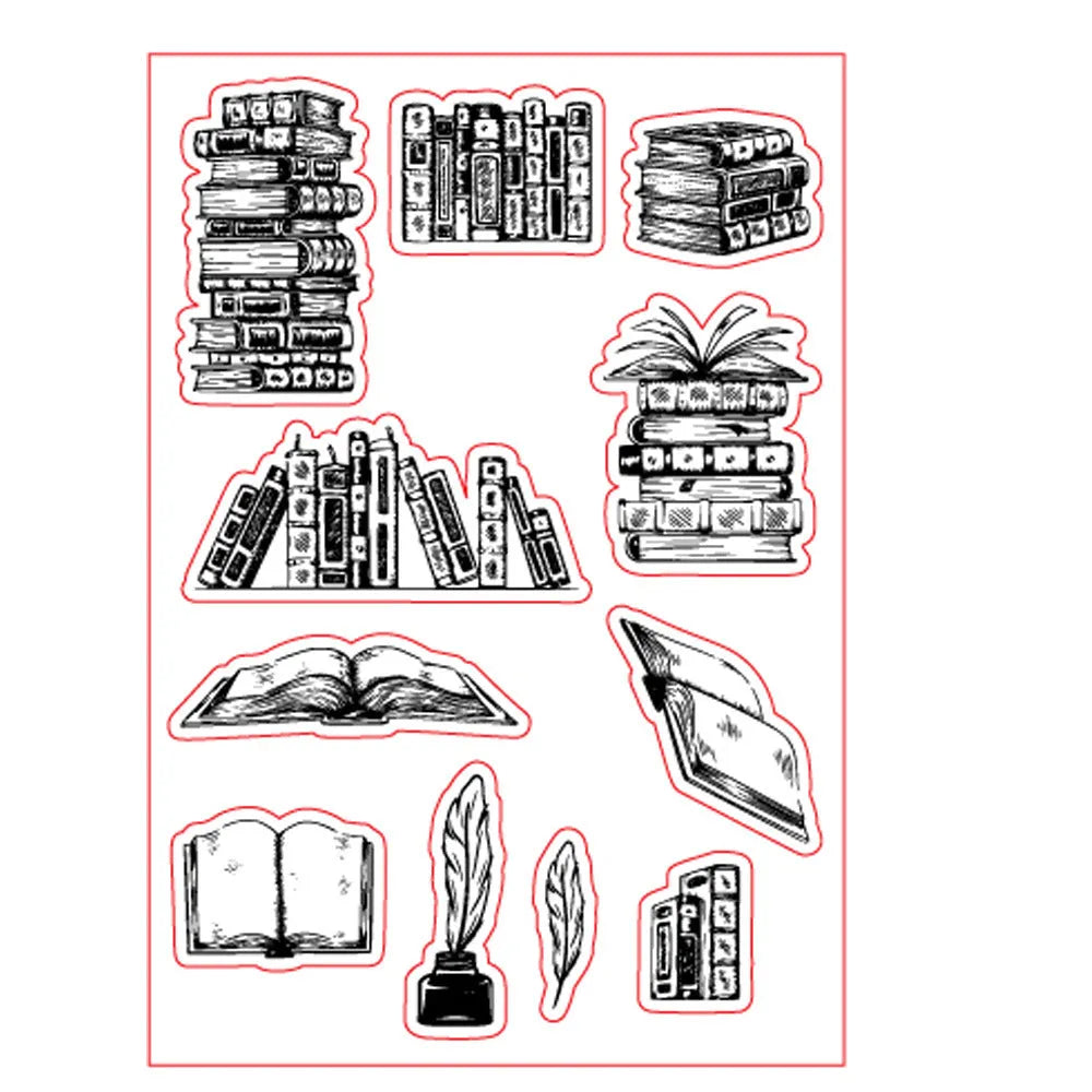 11 by 16cm transparent silicone craft stamp with a raised seal pattern on a white background.