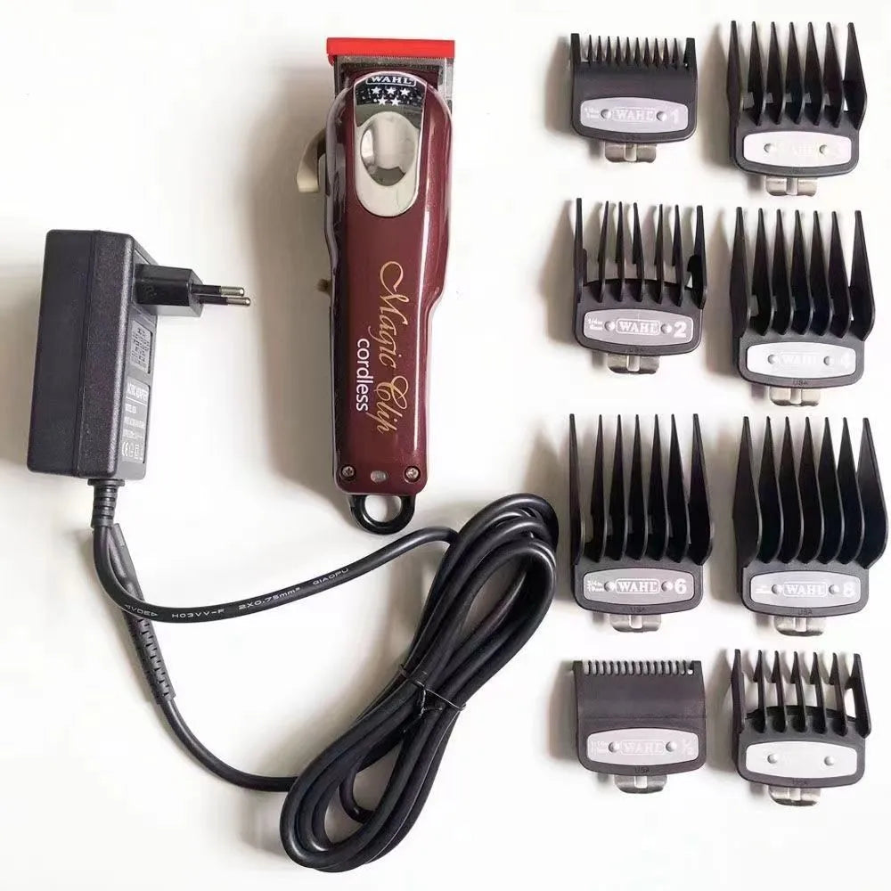 Cordless rechargeable hair clipper with stainless steel cutter head for home use.