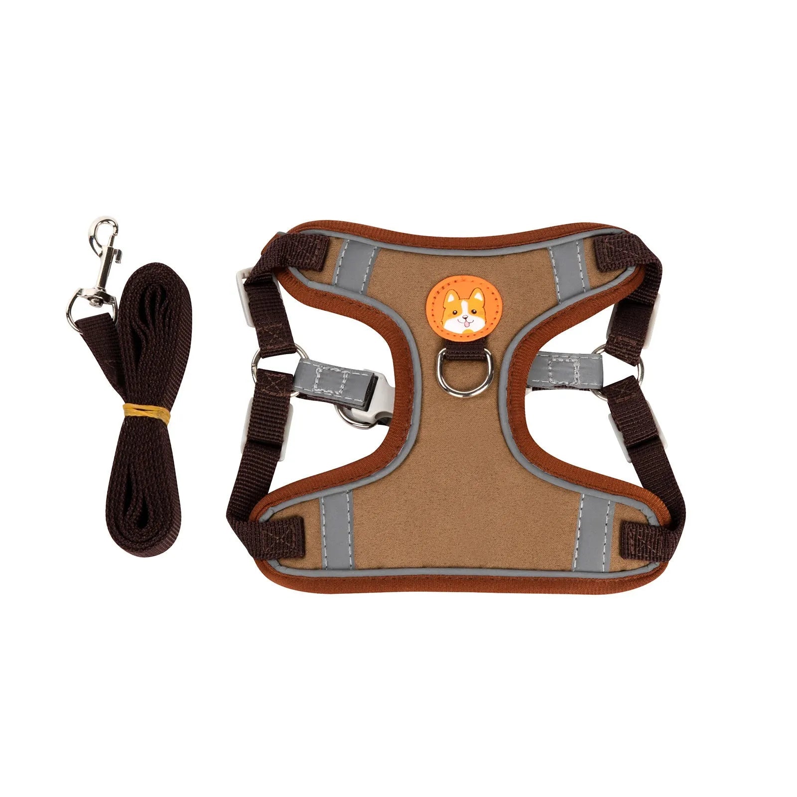 Adjustable dog harness vest in six colours with haulage rope leash attachment