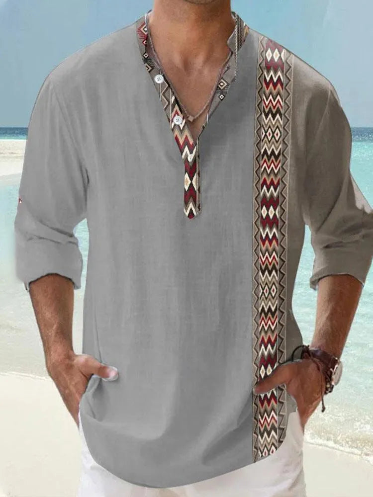 Thin striped Hawaiian long sleeve shirt in multiple colour options sizes S to 6XL