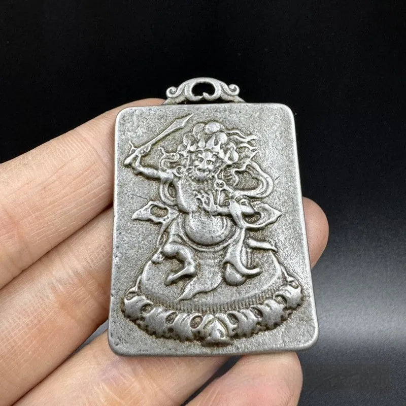 Chinese style iron pendant ornament with Aryaacalanatha Yamantaka design