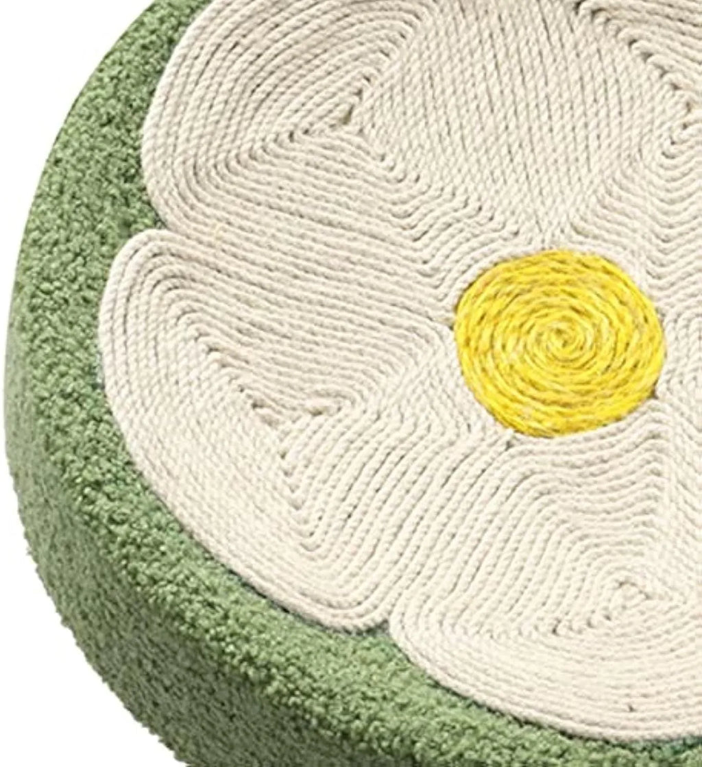 Green round sisal cat scratching bowl bed measuring 39cm diameter