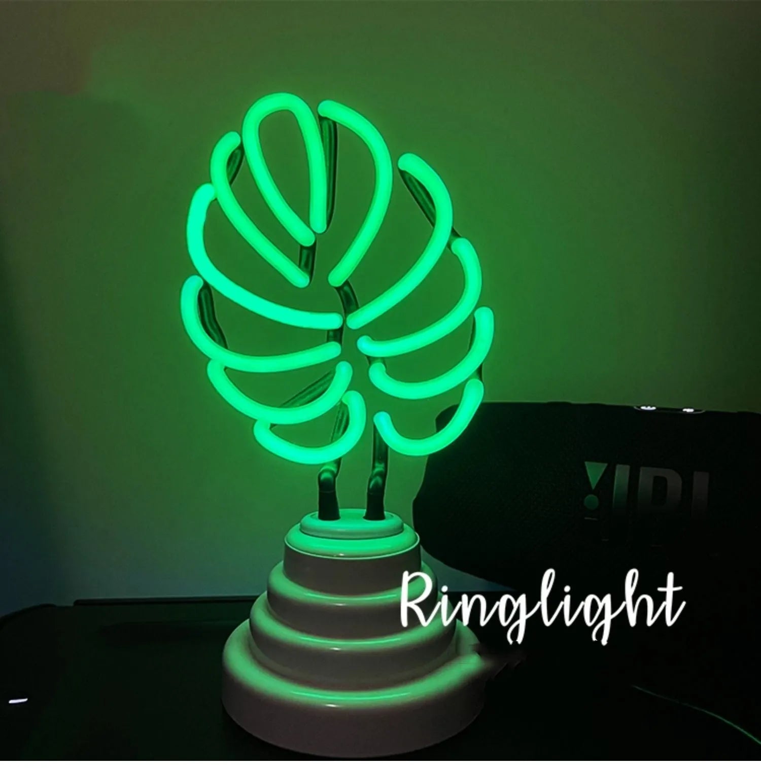 Creative minimalist bamboo shape desktop lamp with white tube and green light