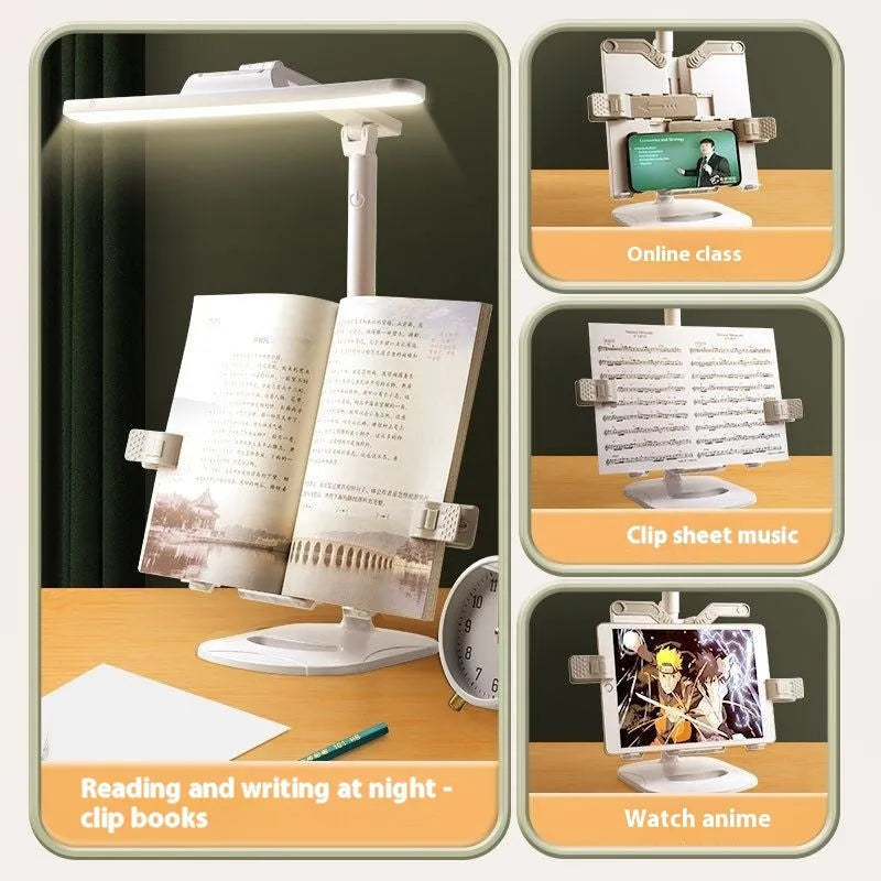 Adjustable table lamp with three colour temperature settings and dual charging/plug-in power options